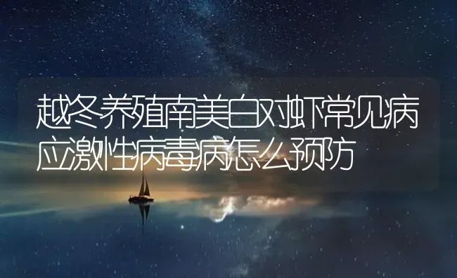 越冬养殖南美白对虾常见病应激性病毒病怎么预防 | 海水养殖