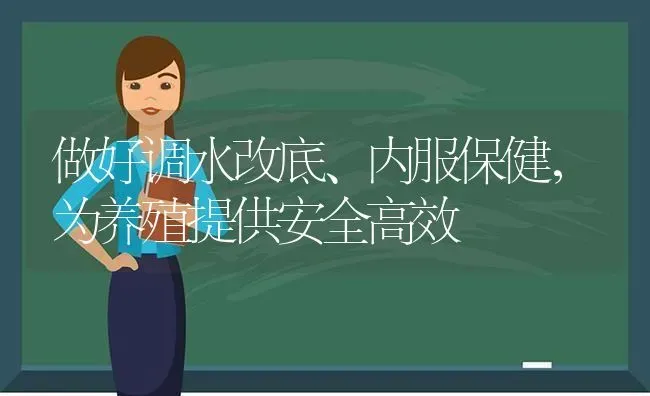 做好调水改底、内服保健，为养殖提供安全高效 | 动物养殖百科