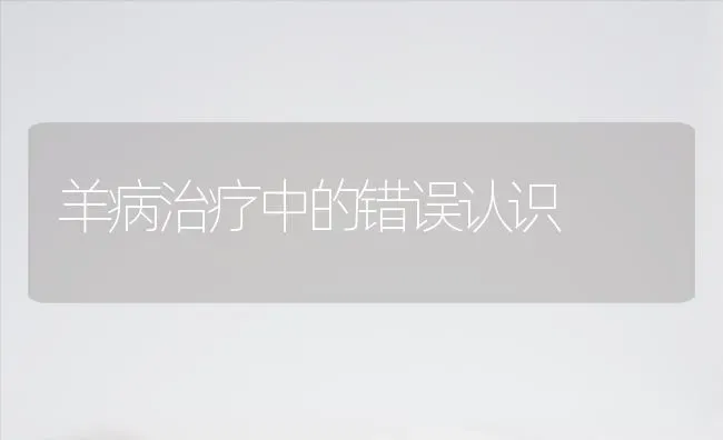 羊病治疗中的错误认识 | 家畜养殖