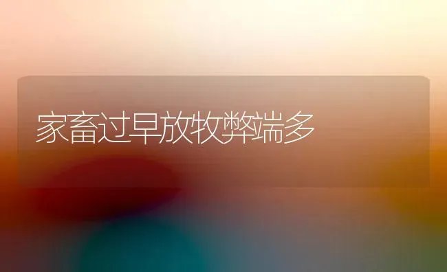 家畜过早放牧弊端多 | 家畜养殖