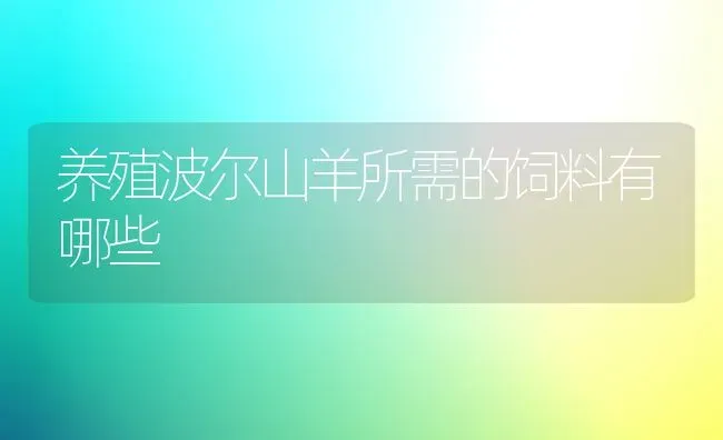 养殖波尔山羊所需的饲料有哪些 | 家畜养殖