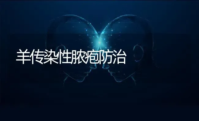 羊传染性脓疱防治 | 家畜养殖