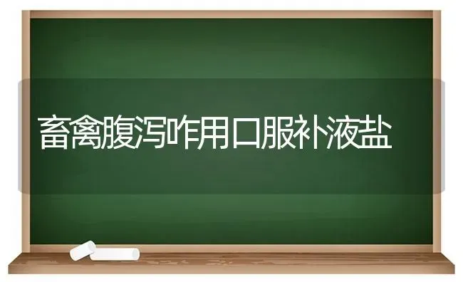 畜禽腹泻咋用口服补液盐 | 家禽养殖