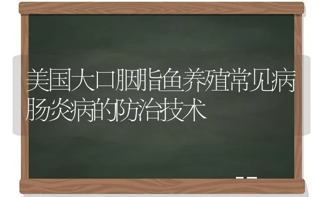 美国大口胭脂鱼养殖常见病肠炎病的防治技术 | 淡水养殖