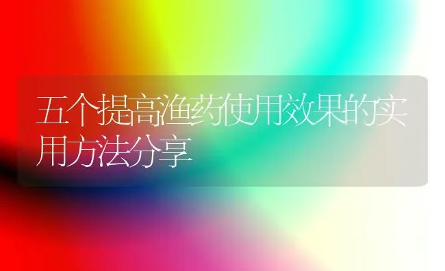 五个提高渔药使用效果的实用方法分享 | 养殖病虫害防治