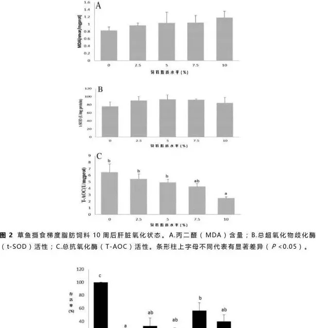 饲料脂质水平对草鱼体内生理生化的影响