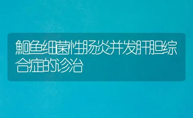 鮰鱼细菌性肠炎并发肝胆综合症的诊治 | 淡水养殖