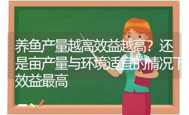 养鱼产量越高效益越高？还是亩产量与环境适宜的情况下效益最高 | 动物养殖百科