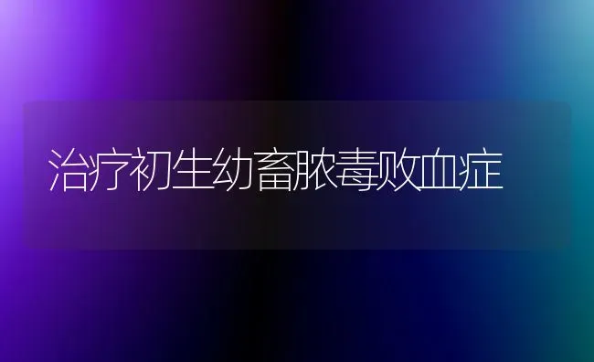 治疗初生幼畜脓毒败血症 | 家畜养殖