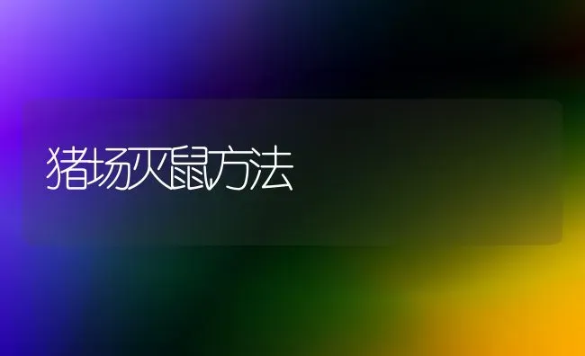 猪场灭鼠方法 | 家畜养殖