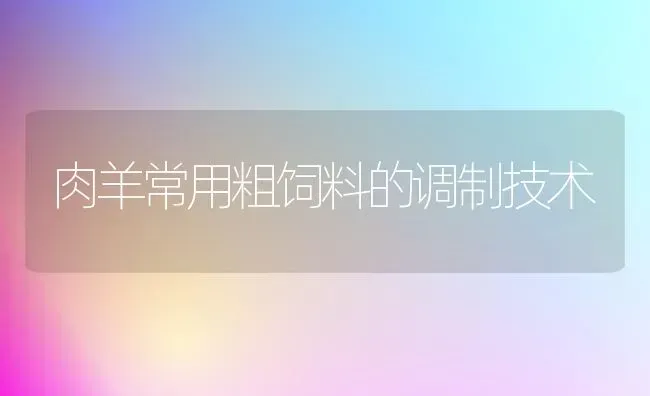 肉羊常用粗饲料的调制技术 | 家畜养殖
