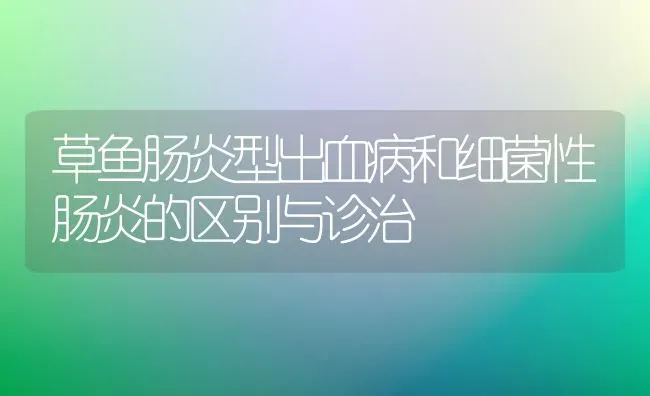 草鱼肠炎型出血病和细菌性肠炎的区别与诊治 | 淡水养殖