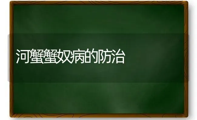 河蟹蟹奴病的防治 | 淡水养殖