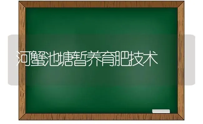 河蟹池塘暂养育肥技术 | 淡水养殖