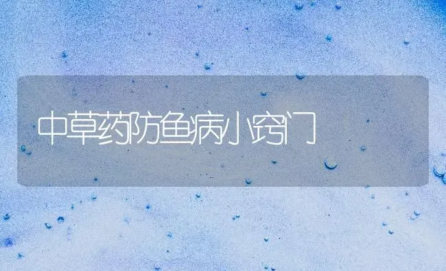 中草药防鱼病小窍门 | 养殖病虫害防治