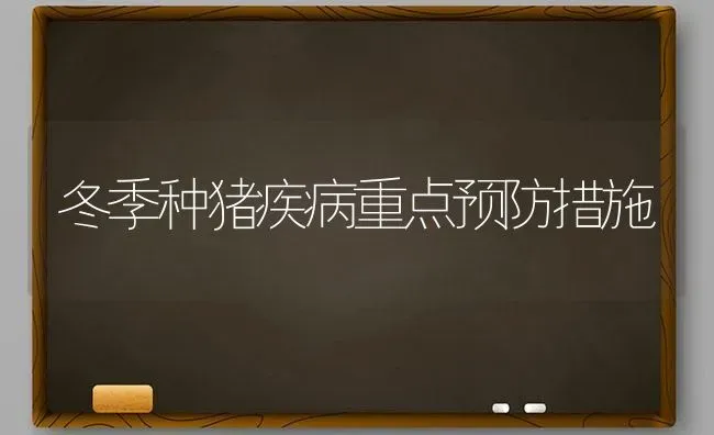 冬季种猪疾病重点预防措施 | 家畜养殖