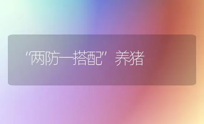 “两防一搭配”养猪 | 家畜养殖