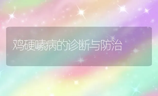 鸡硬嗉病的诊断与防治 | 家禽养殖
