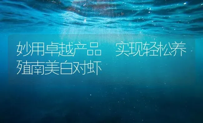妙用卓越产品 实现轻松养殖南美白对虾 | 海水养殖