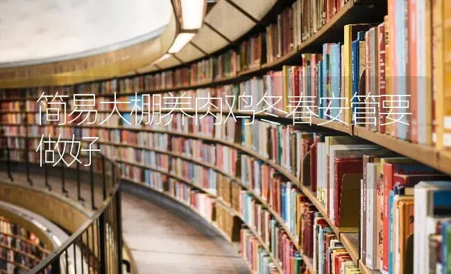 简易大棚养肉鸡冬春安管要做好 | 家禽养殖