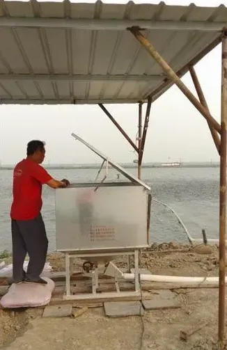 360度气动式自动投饵机使用效果