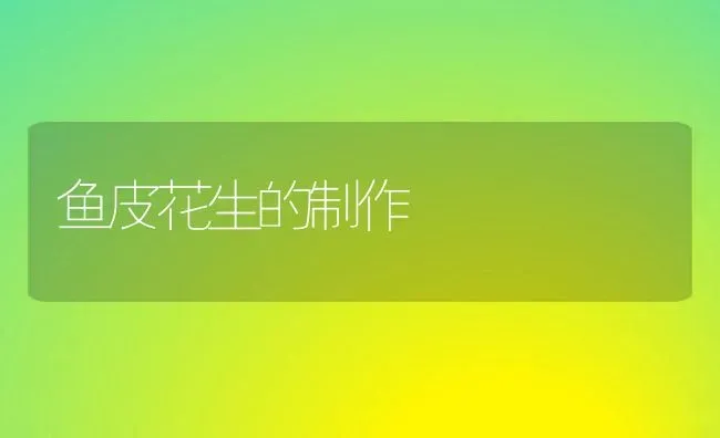 鱼皮花生的制作 | 淡水养殖
