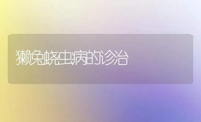 獭兔蛲虫病的诊治 | 家畜养殖