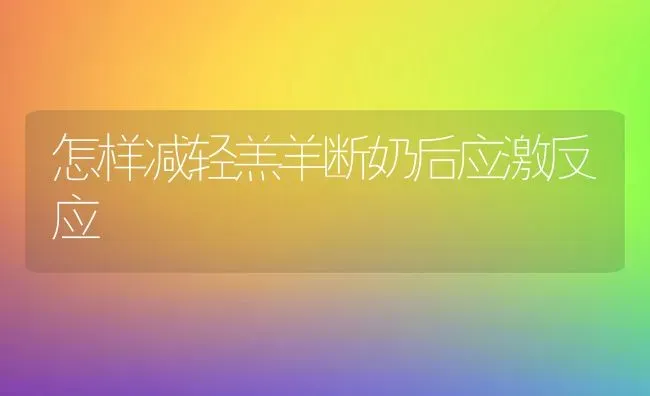 怎样减轻羔羊断奶后应激反应 | 家畜养殖