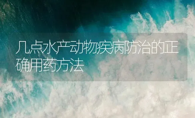 几点水产动物疾病防治的正确用药方法 | 养殖病虫害防治