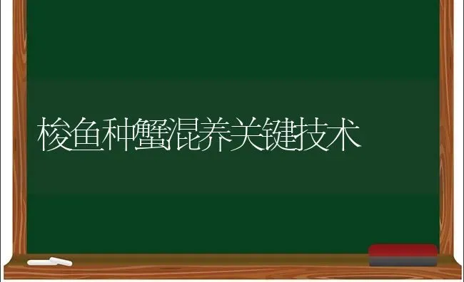 梭鱼种蟹混养关键技术 | 淡水养殖