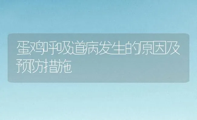 蛋鸡呼吸道病发生的原因及预防措施 | 家禽养殖