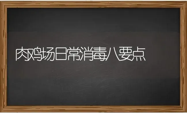 肉鸡场日常消毒八要点 | 家禽养殖