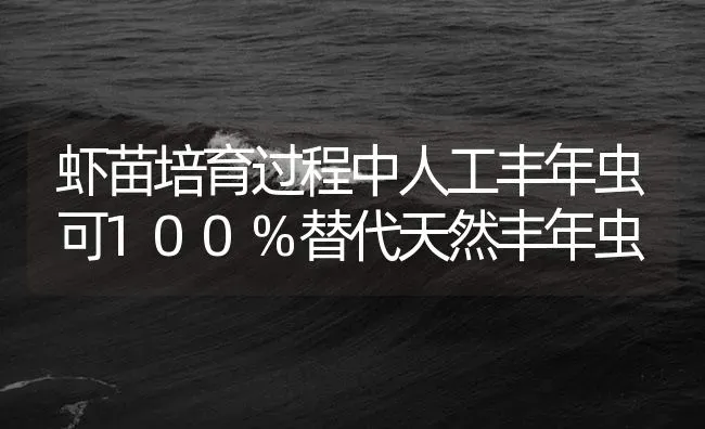 虾苗培育过程中人工丰年虫可100%替代天然丰年虫 | 海水养殖