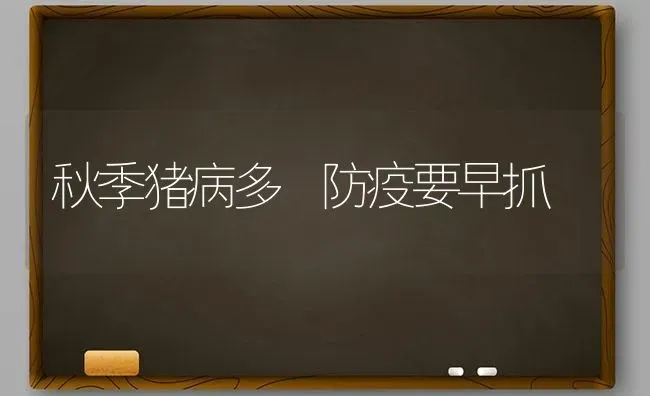 秋季猪病多 防疫要早抓 | 家畜养殖