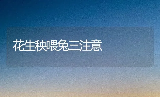 花生秧喂兔三注意 | 家畜养殖