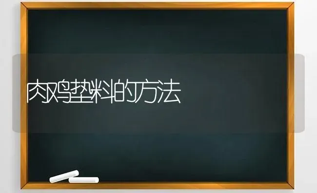 肉鸡垫料的方法 | 家禽养殖