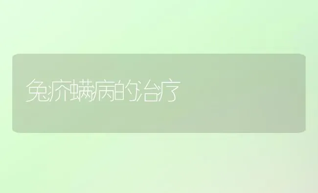 兔疥螨病的治疗 | 家畜养殖