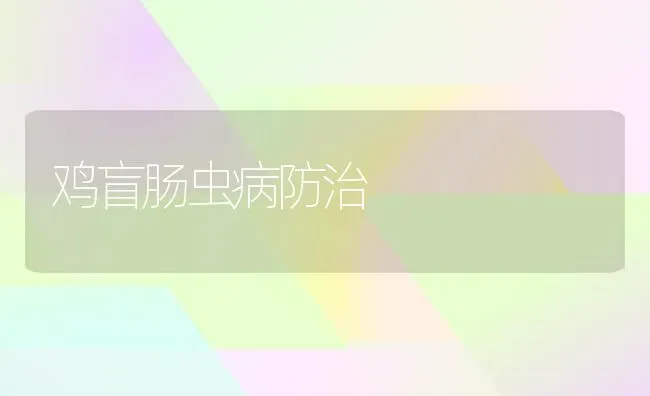 鸡盲肠虫病防治 | 家禽养殖