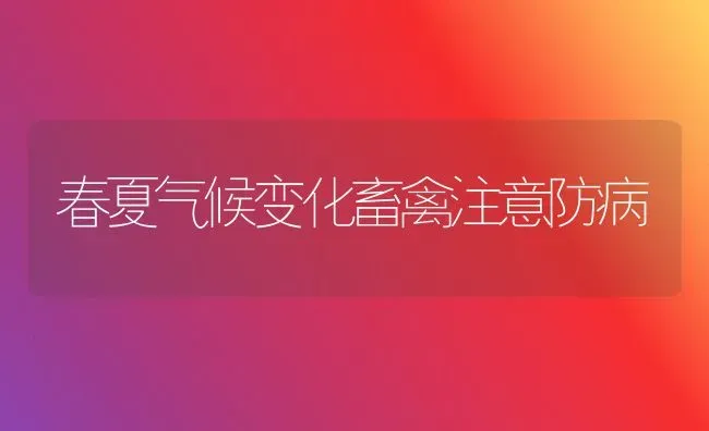 春夏气候变化畜禽注意防病 | 家禽养殖