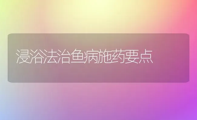 浸浴法治鱼病施药要点 | 养殖病虫害防治