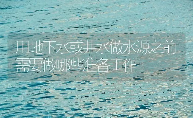 用地下水或井水做水源之前需要做哪些准备工作 | 动物养殖百科