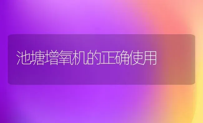 池塘增氧机的正确使用 | 动物养殖百科