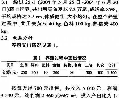 青鱼夏花培育试验小结