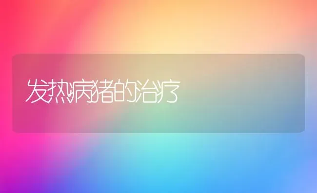 发热病猪的治疗 | 家畜养殖