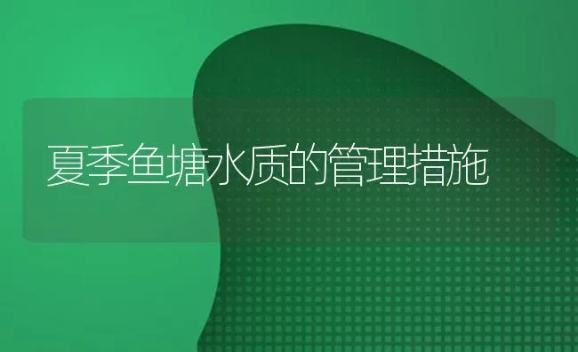 夏季鱼塘水质的管理措施 | 淡水养殖