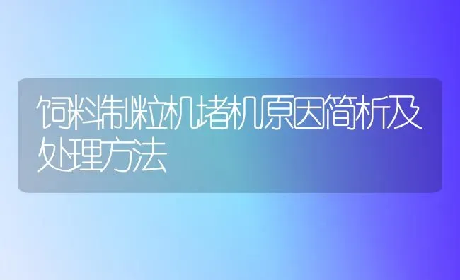 饲料制粒机堵机原因简析及处理方法 | 动物养殖饲料