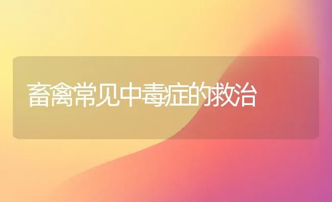 畜禽常见中毒症的救治 | 家禽养殖