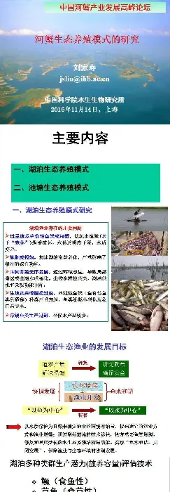 刘家寿老师PPT分享：河蟹生态养殖模式的研究