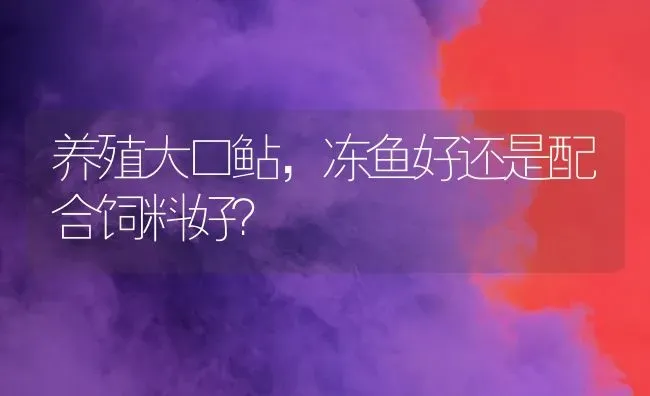 养殖大口鲇，冻鱼好还是配合饲料好？ | 动物养殖饲料