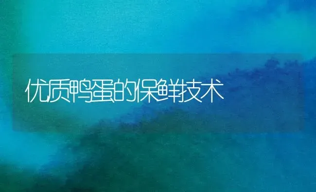 优质鸭蛋的保鲜技术 | 家禽养殖